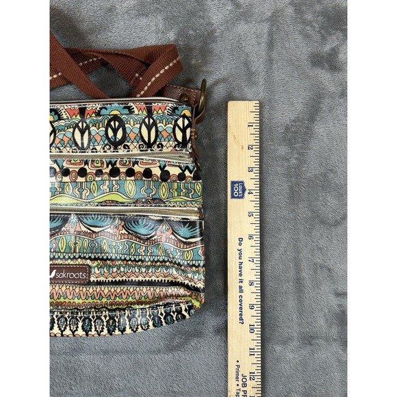 Sakroots Purse Crossbody Strap Peace Sign Multicolor Design Pockets *READ - Picture 5 of 9